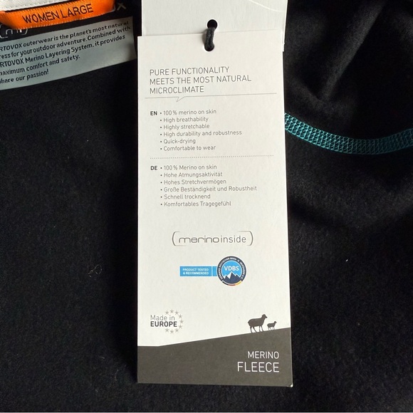 ORTOVOX Fleece Lined Full Zip Knit Hoodie Women's L - Picture 9 of 13